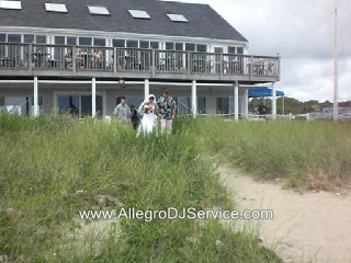 Hemisphere's on Cape Cod Canal beach wedding ceremony.