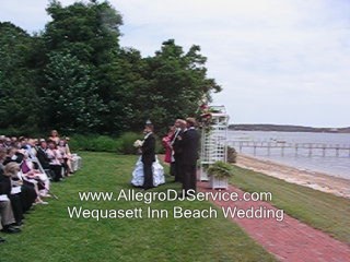 Waquessett Inn bride recessional beach wedding ceremony.