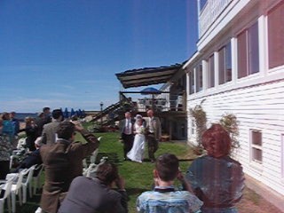Wedding ceremony at the Lighthouse Inn.