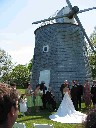 Cape Cod windmill wedding ceremony.